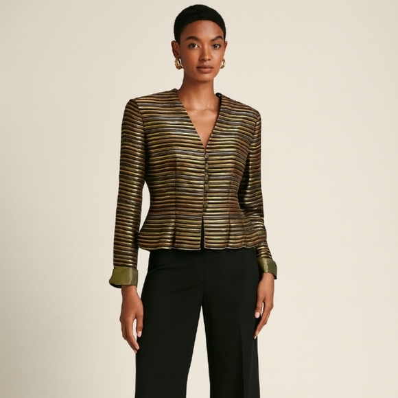 JS Signature Jackets & Blazers - Striped Metallic Blazer